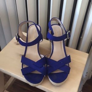 Cobalt Blue Espadrille Wedges